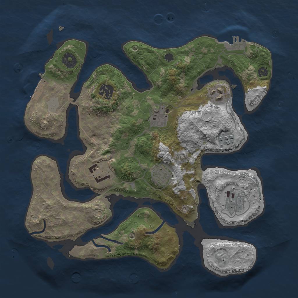 Rust Map: Procedural Map, Size: 3000, Seed: 553137, 14 Monuments
