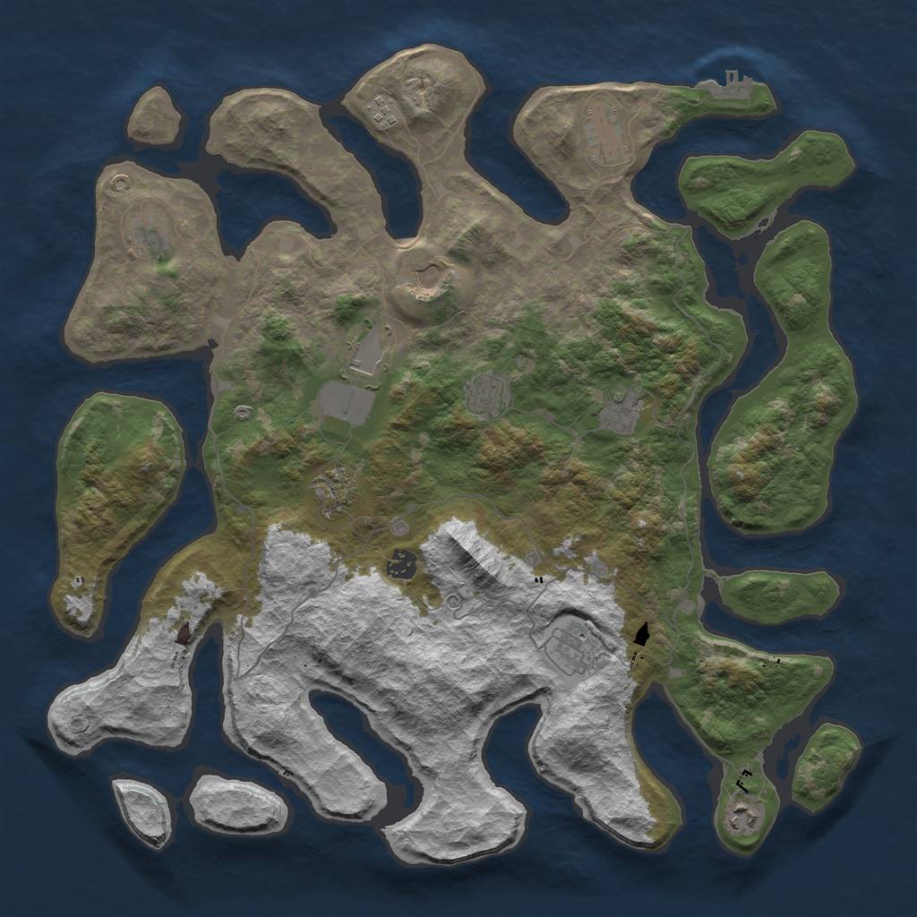 Rust Map: Barren, Size: 4500, Seed: 995029316, 15 Monuments