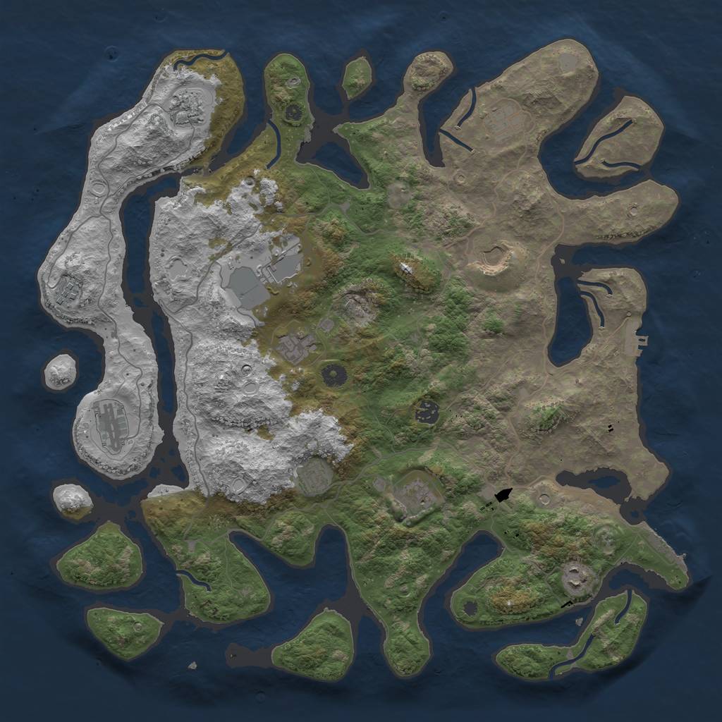 Rust Map: Procedural Map, Size: 4500, Seed: 12345678, 19 Monuments