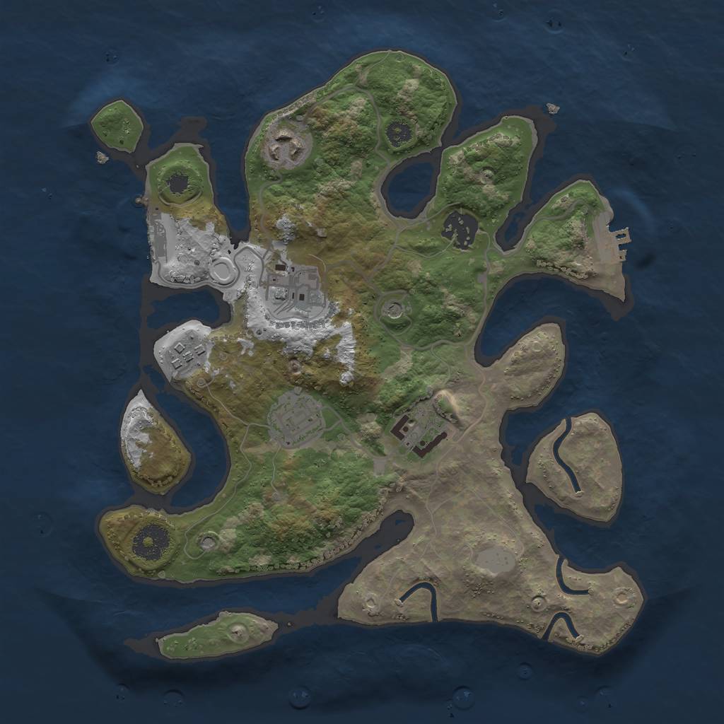 Rust Map: Procedural Map, Size: 3000, Seed: 545469, 14 Monuments