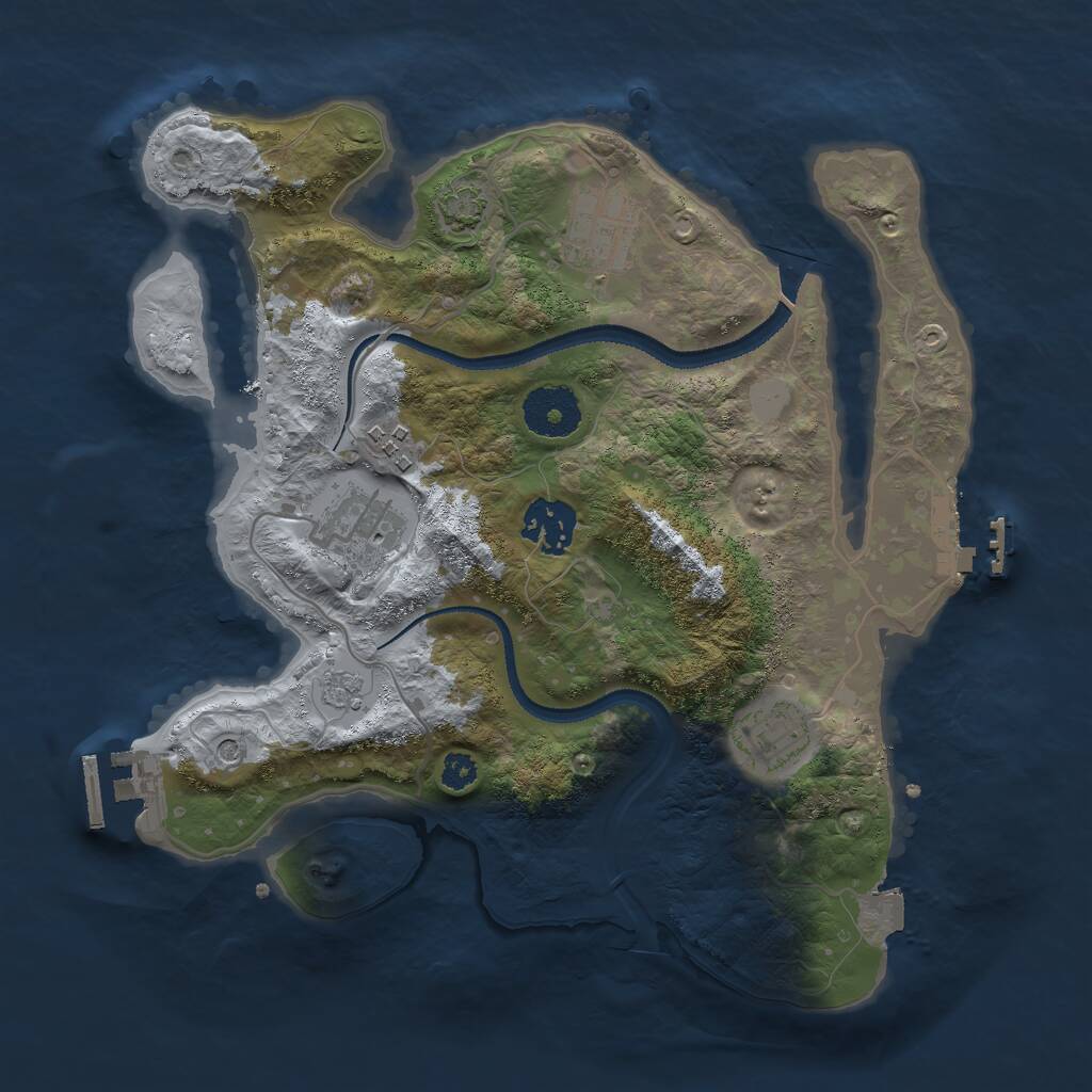 Rust Map: Procedural Map, Size: 3000, Seed: 660252, 11 Monuments