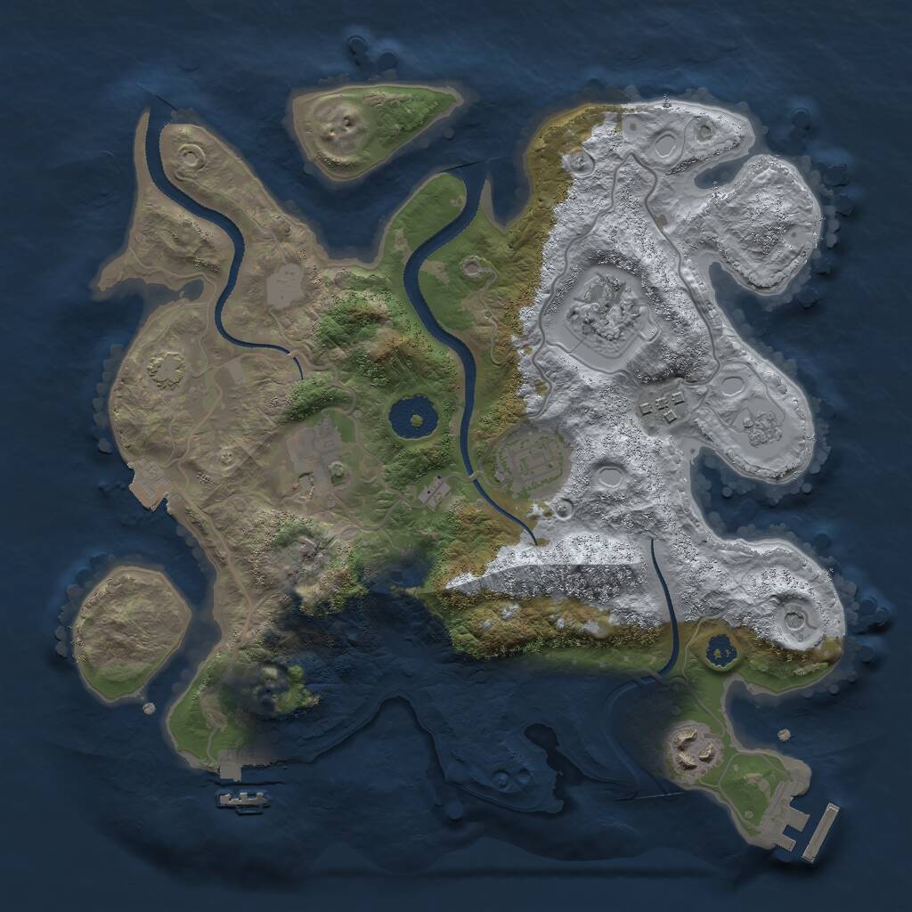 Rust Map: Procedural Map, Size: 3000, Seed: 304718, 11 Monuments