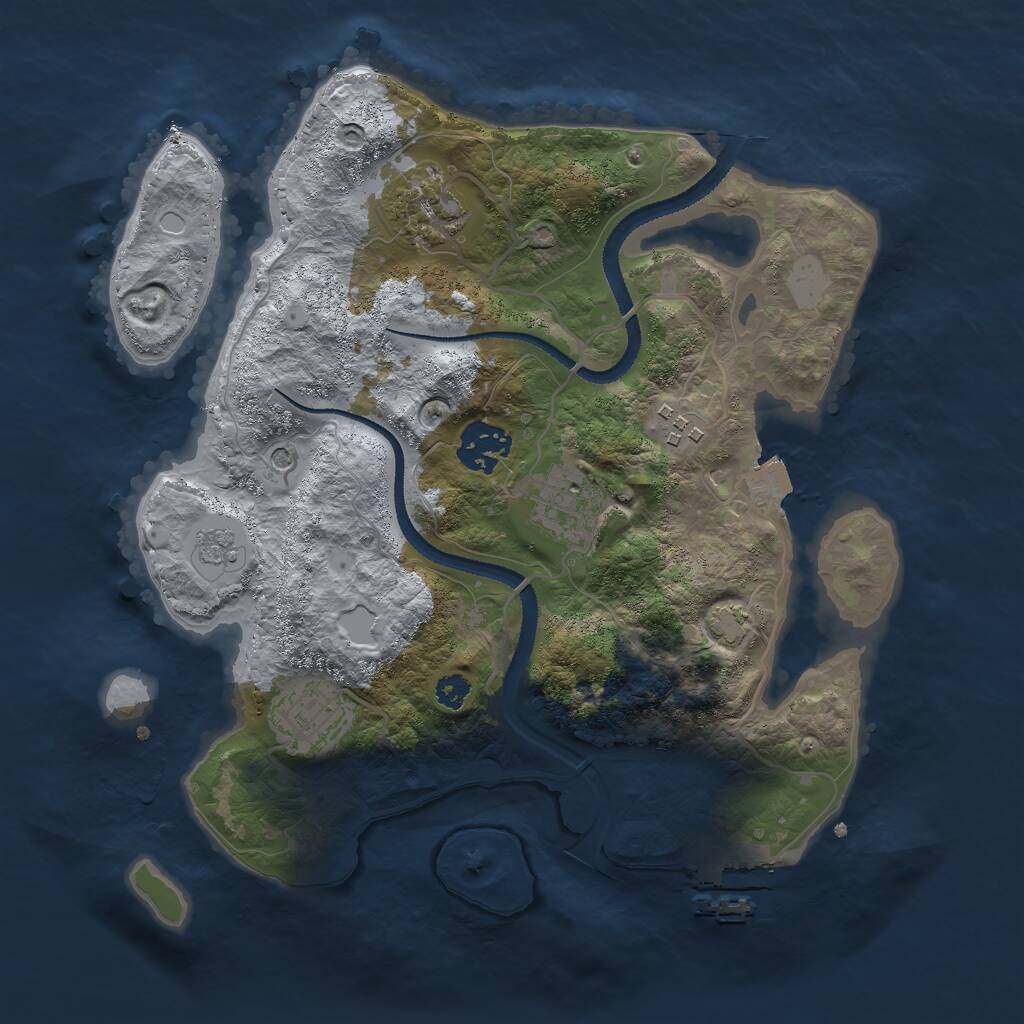 Rust Map: Procedural Map, Size: 3000, Seed: 359165, 10 Monuments