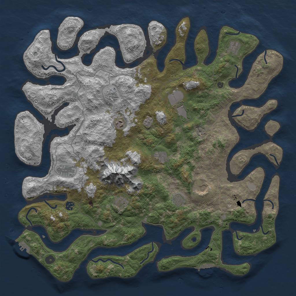 Rust Map: Procedural Map, Size: 5000, Seed: 83106826, 19 Monuments