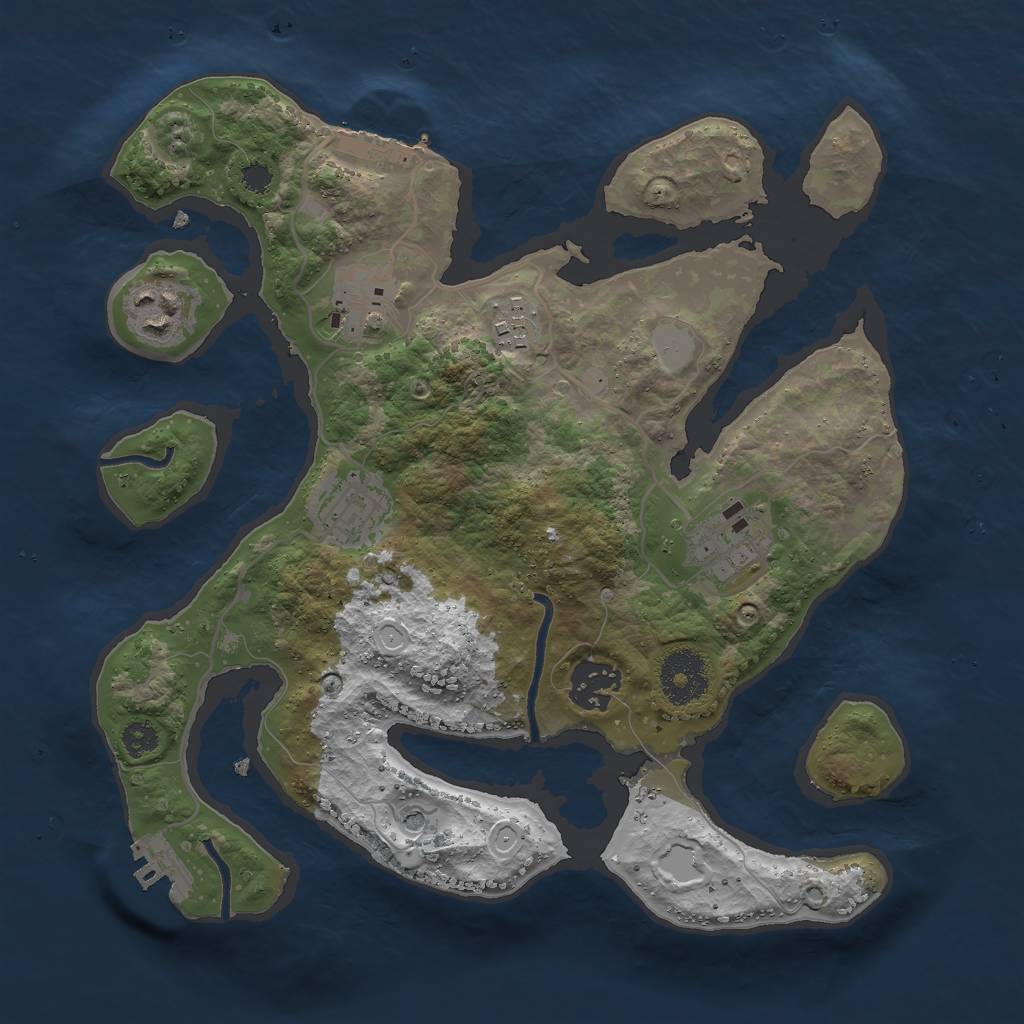 Rust Map: Procedural Map, Size: 3000, Seed: 137860, 14 Monuments