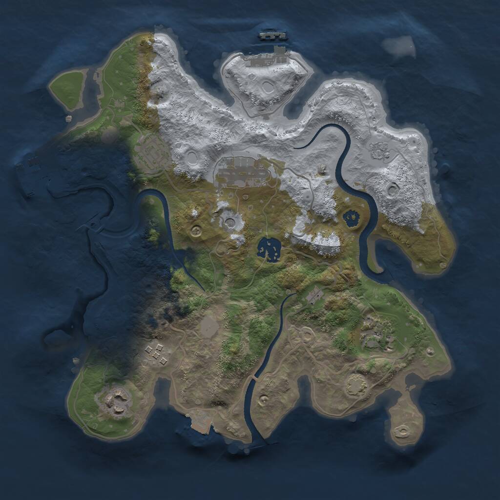 Rust Map: Procedural Map, Size: 3000, Seed: 418058, 12 Monuments