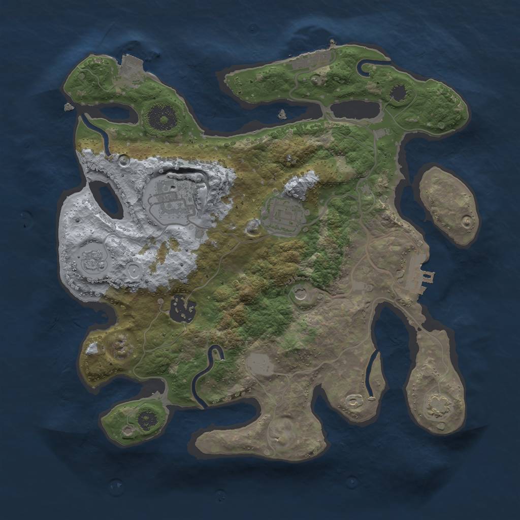 Rust Map: Procedural Map, Size: 2800, Seed: 223435, 11 Monuments