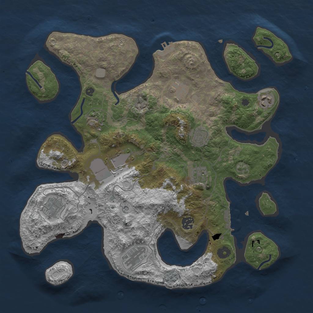 Rust Map: Procedural Map, Size: 3700, Seed: 267396973, 18 Monuments