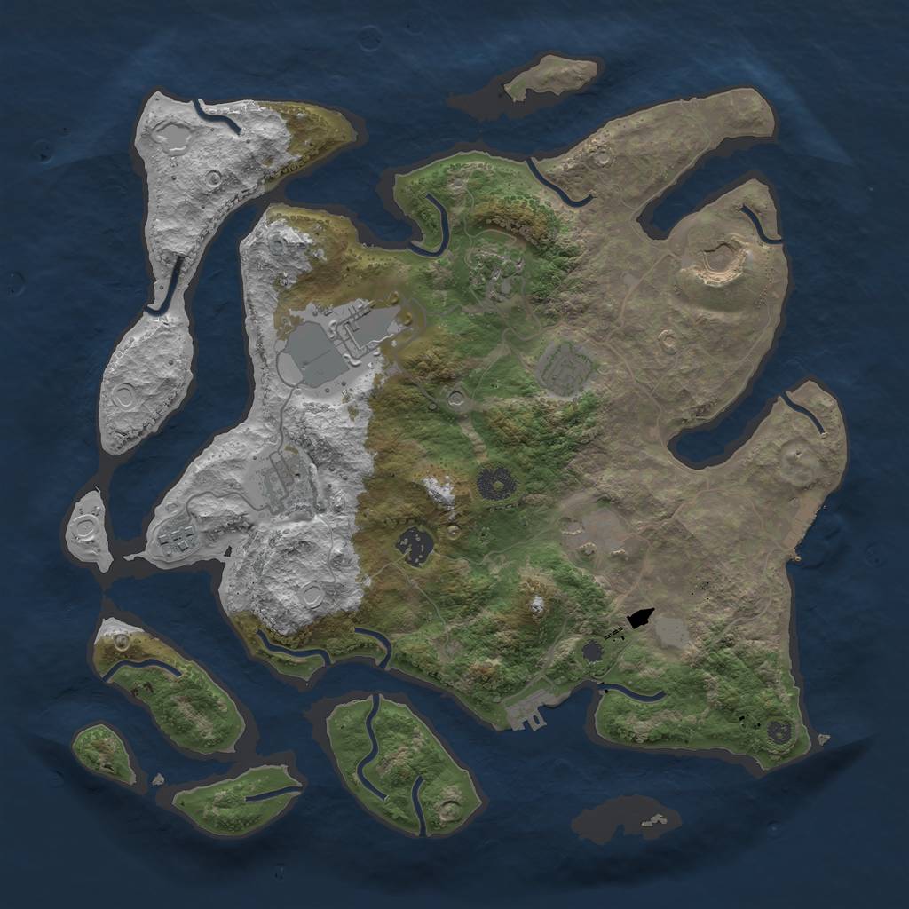 Rust Map: Procedural Map, Size: 3750, Seed: 1268916655, 16 Monuments