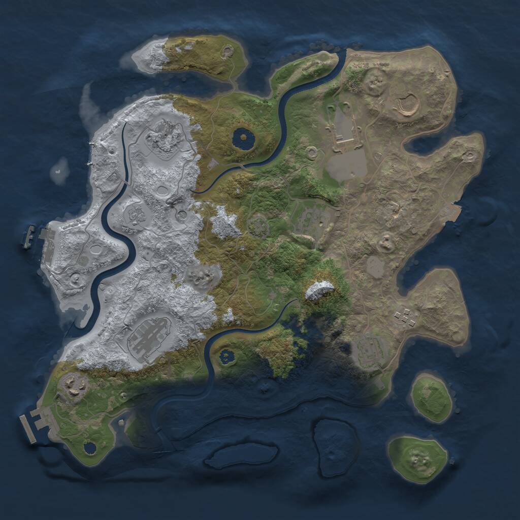 Rust Map: Procedural Map, Size: 3500, Seed: 169556538, 14 Monuments
