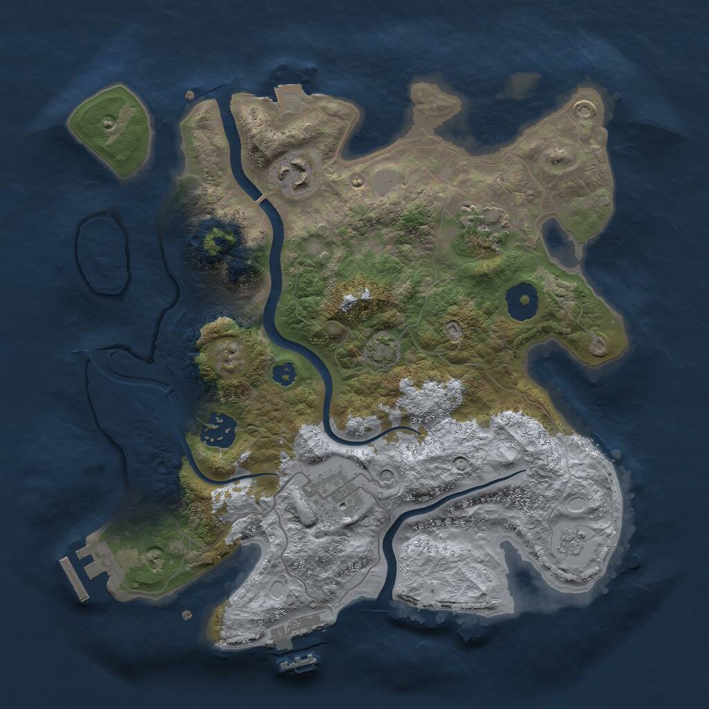 Rust Map: Procedural Map, Size: 3000, Seed: 760645237, 10 Monuments