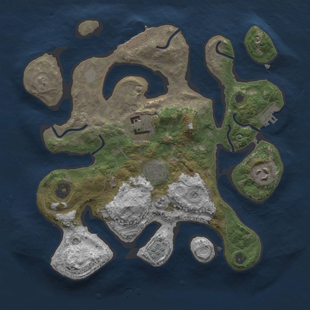 Rust Map: Procedural Map, Size: 3000, Seed: 541654, 12 Monuments