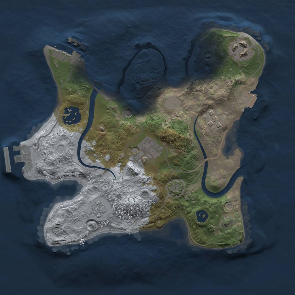 Rust Map: Procedural Map, Size: 2370, Seed: 1313864875, 10 Monuments