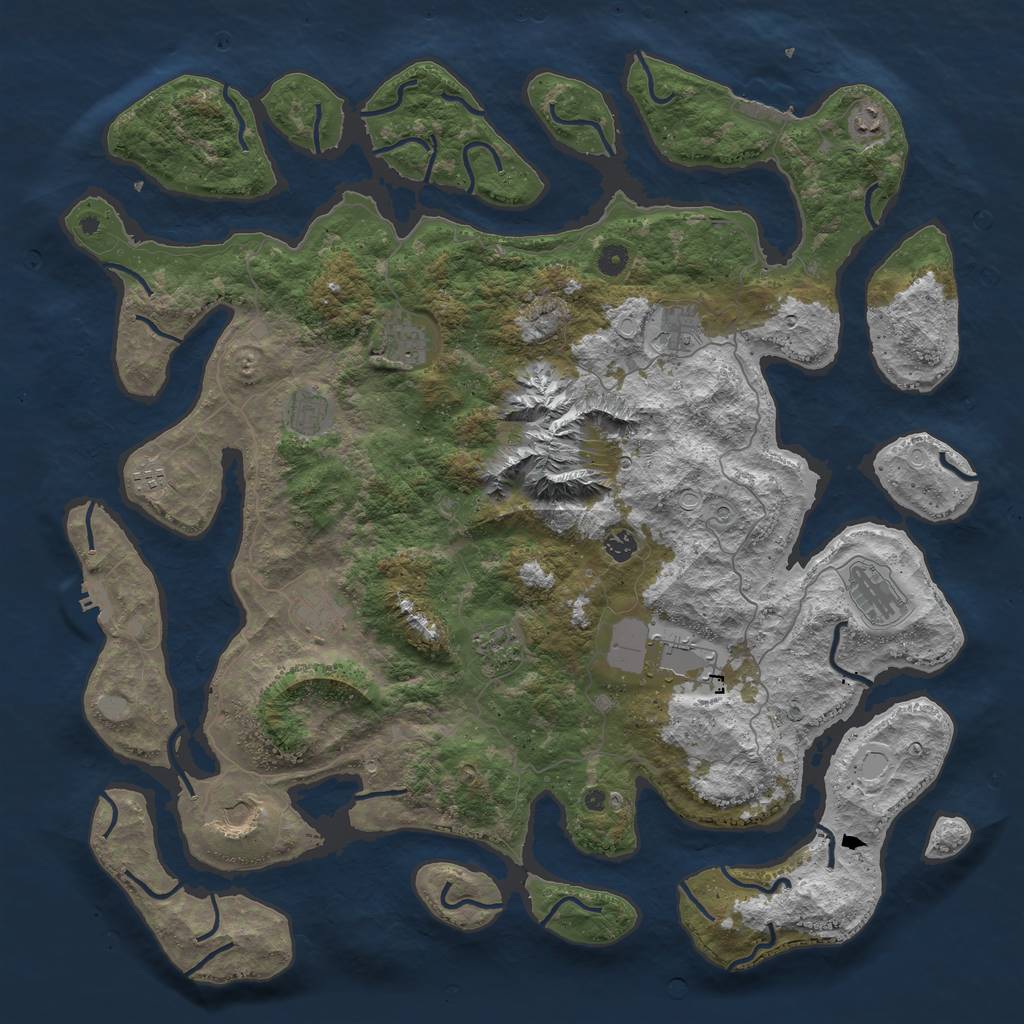 Rust Map: Procedural Map, Size: 5000, Seed: 151563, 19 Monuments