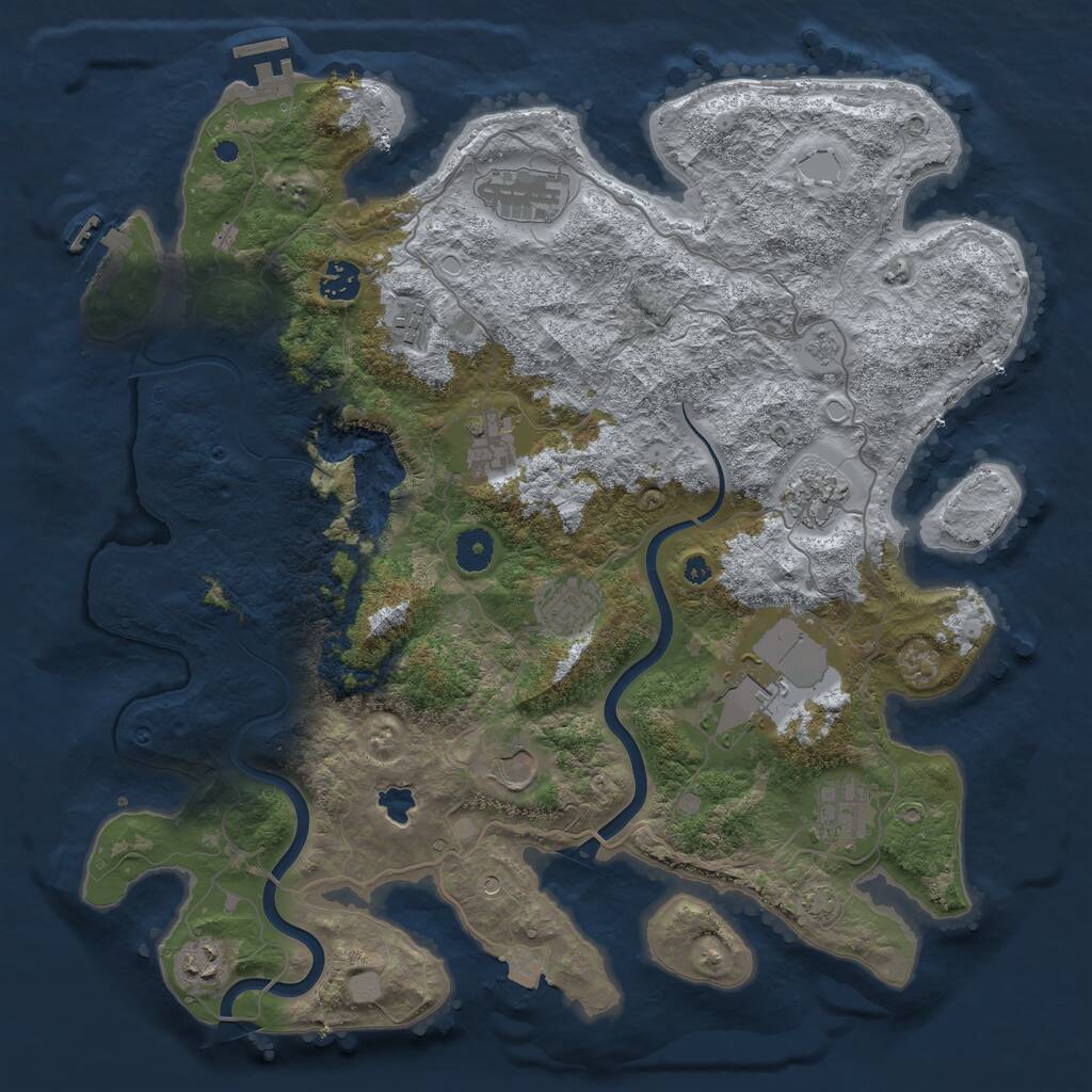Rust Map: Procedural Map, Size: 4000, Seed: 191338, 16 Monuments