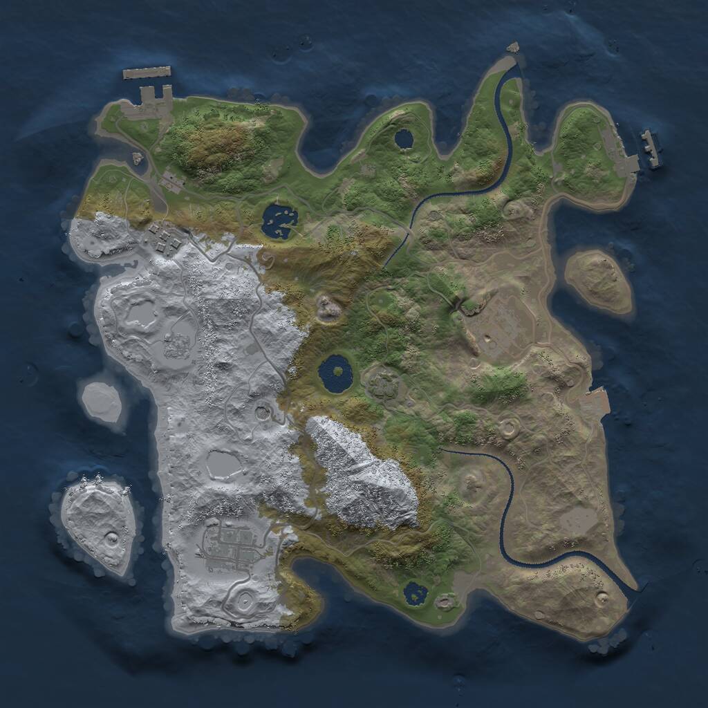 Rust Map: Procedural Map, Size: 3000, Seed: 862092, 10 Monuments