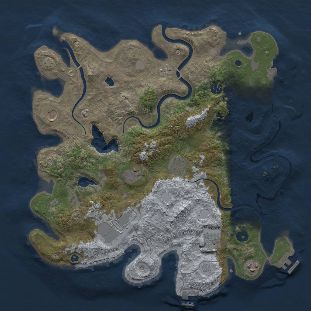 Rust Map: Procedural Map, Size: 4000, Seed: 468842, 14 Monuments