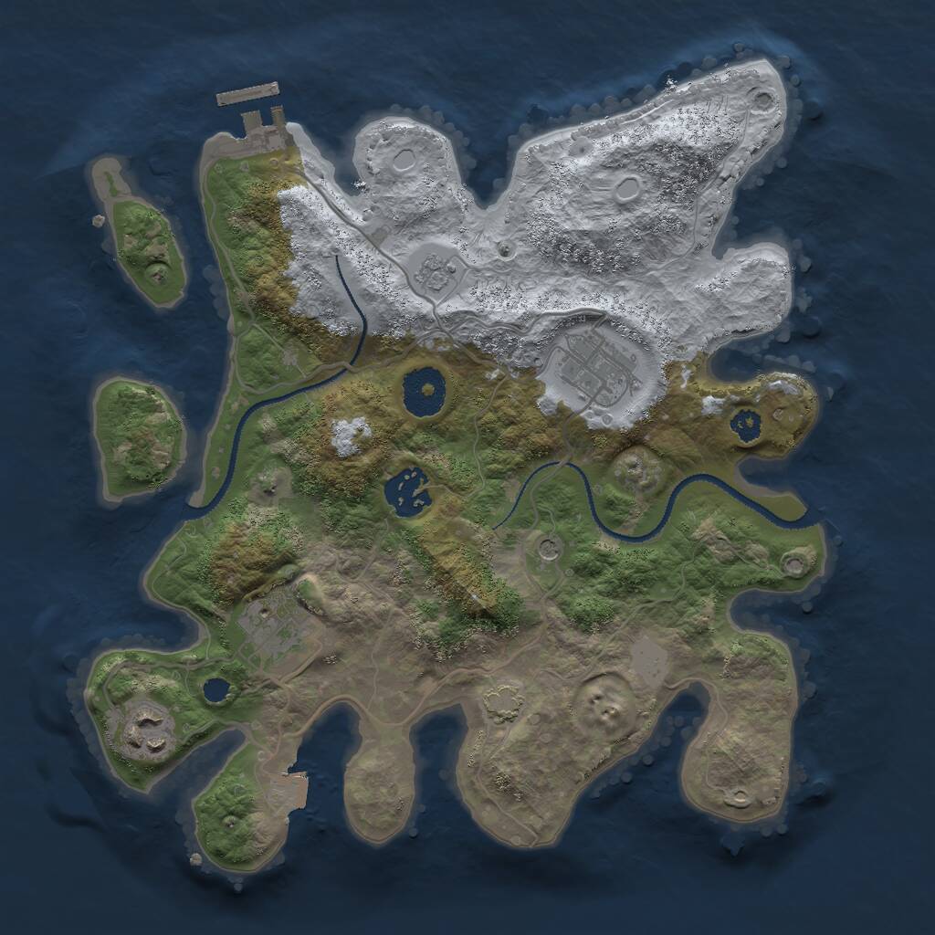 Rust Map: Procedural Map, Size: 3000, Seed: 283192, 9 Monuments