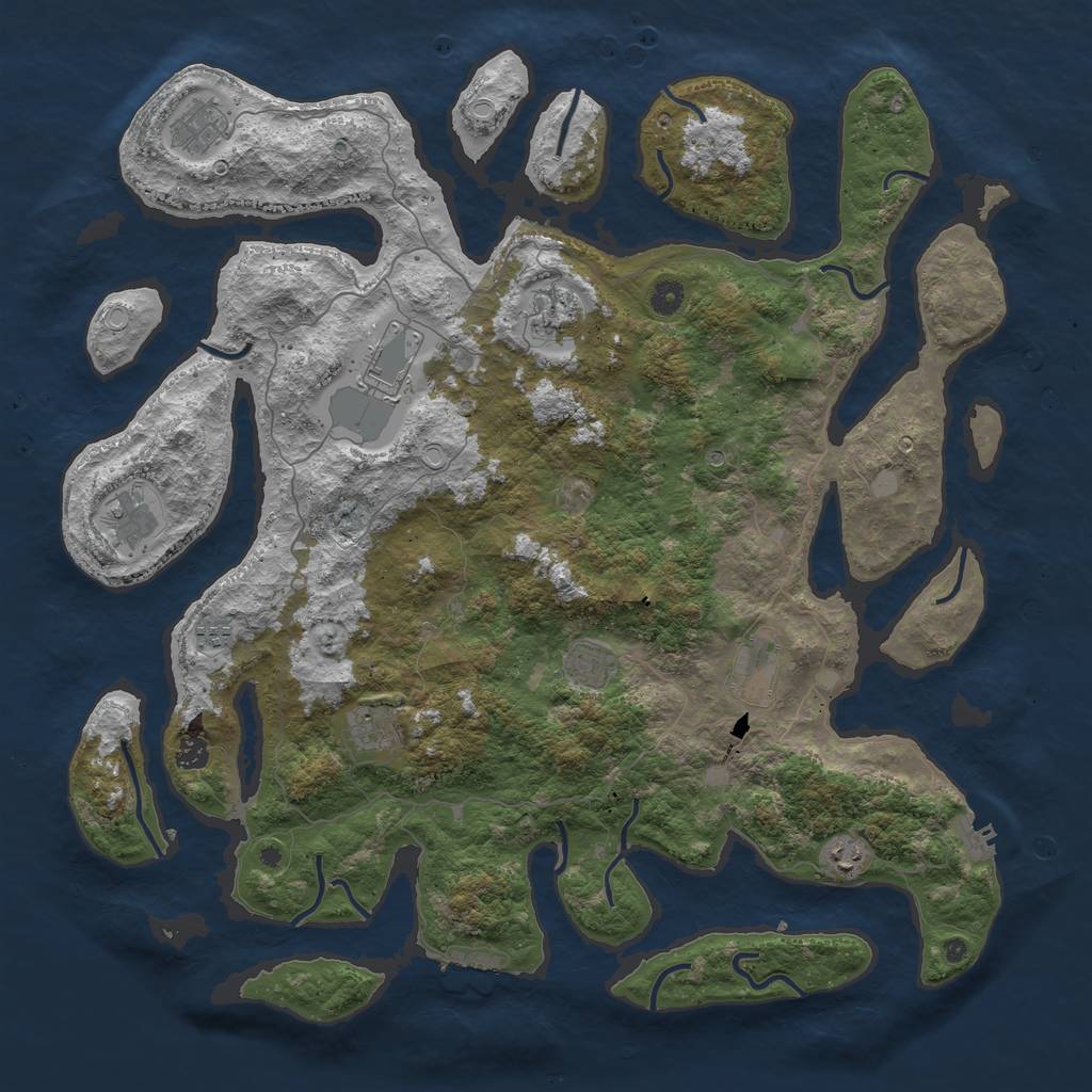 Rust Map: Procedural Map, Size: 4800, Seed: 248167, 18 Monuments