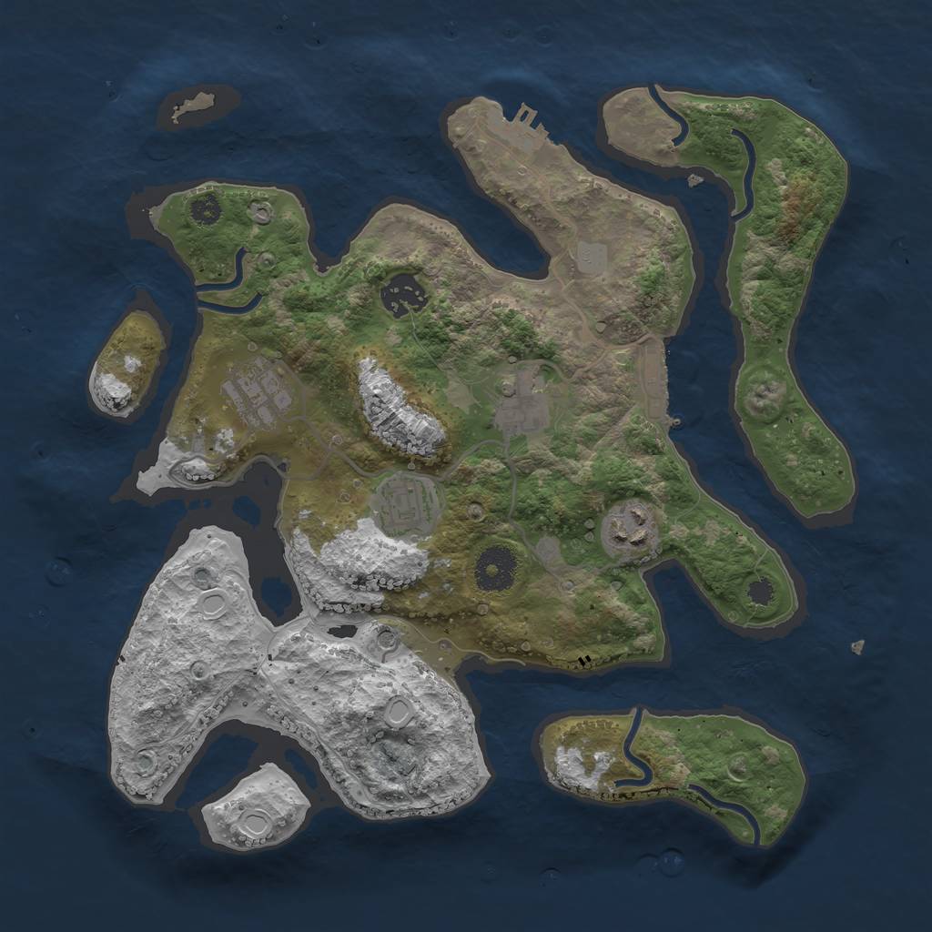 Rust Map: Procedural Map, Size: 3200, Seed: 1630681026, 13 Monuments
