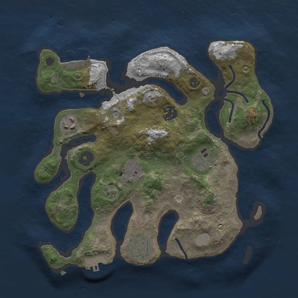 Rust Map: Procedural Map, Size: 3000, Seed: 268946, 13 Monuments