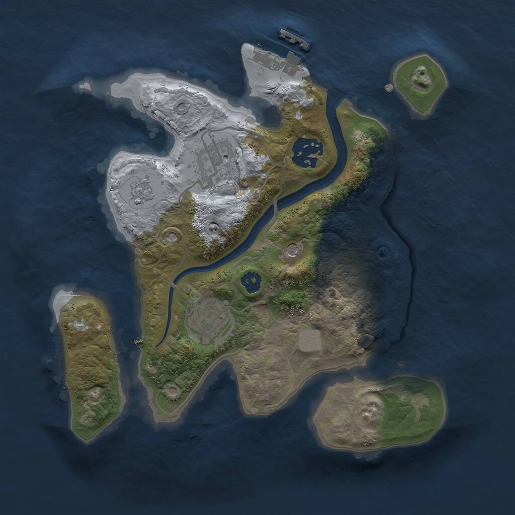 Rust Map: Procedural Map, Size: 2500, Seed: 25344262, 7 Monuments