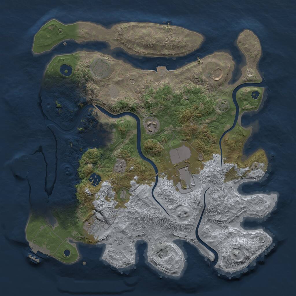 Rust Map: Procedural Map, Size: 3675, Seed: 26245234, 14 Monuments