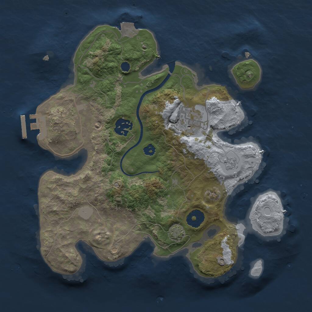Rust Map: Procedural Map, Size: 2700, Seed: 21474836, 6 Monuments