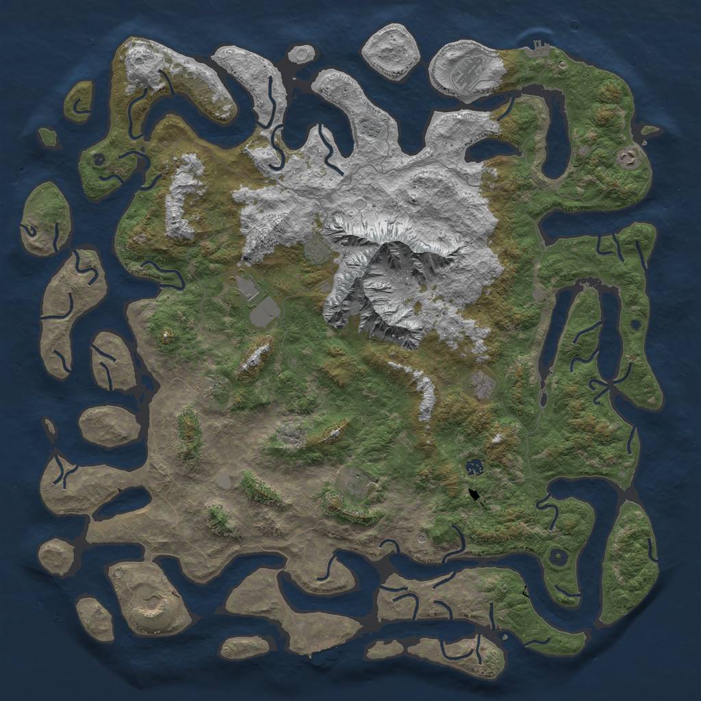 Rust Map: Procedural Map, Size: 6000, Seed: 15357450, 18 Monuments