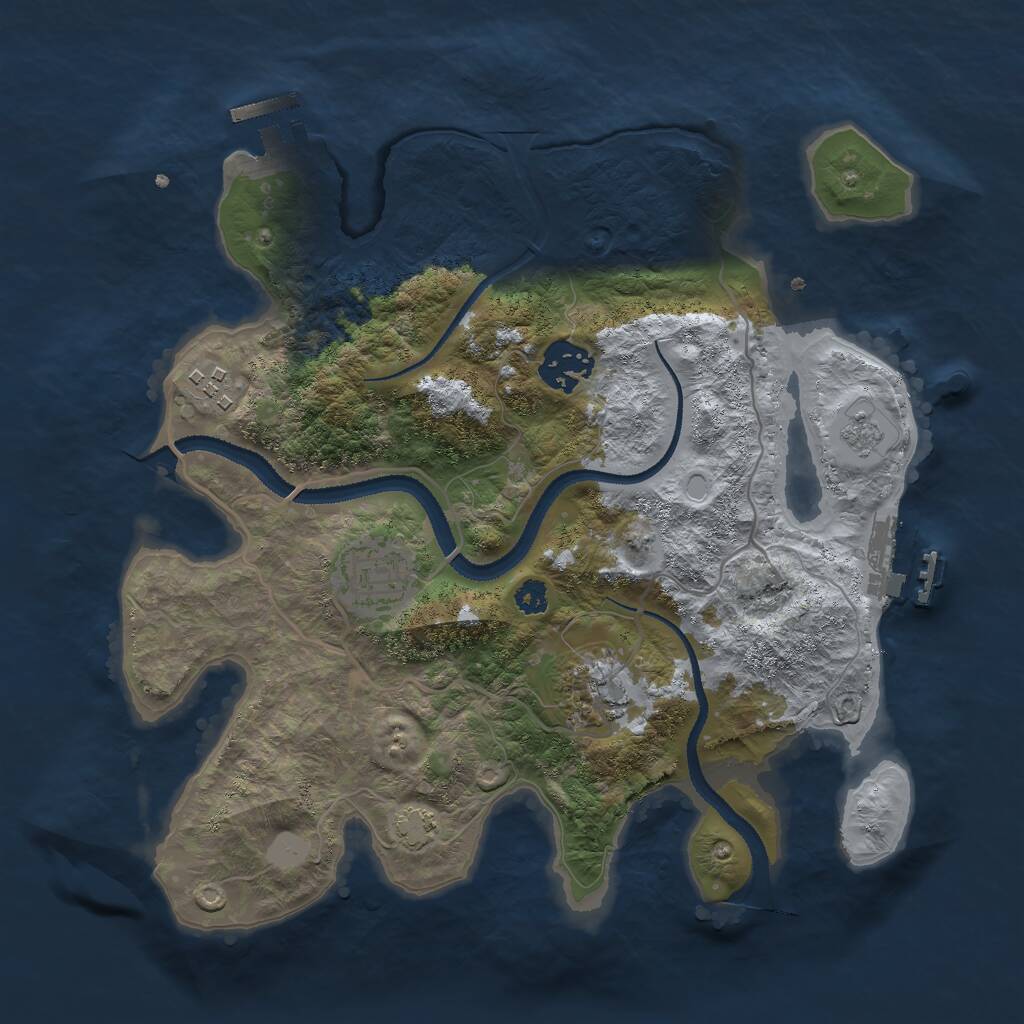 Rust Map: Procedural Map, Size: 3000, Seed: 969112, 9 Monuments