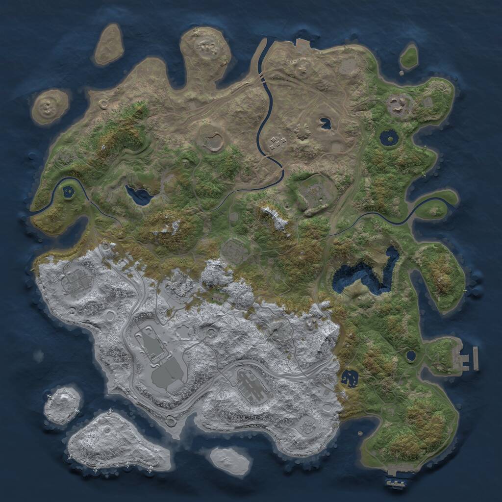 Rust Map: Procedural Map, Size: 4250, Seed: 327644825, 16 Monuments