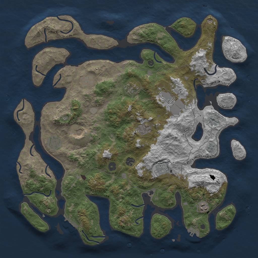 Rust Map: Procedural Map, Size: 4540, Seed: 689874413, 18 Monuments