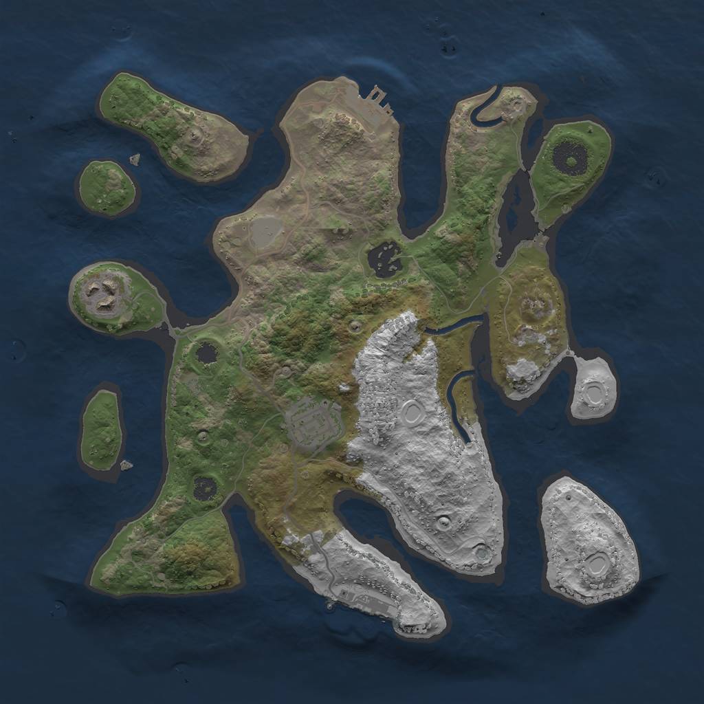 Rust Map: Procedural Map, Size: 3000, Seed: 67626327, 10 Monuments
