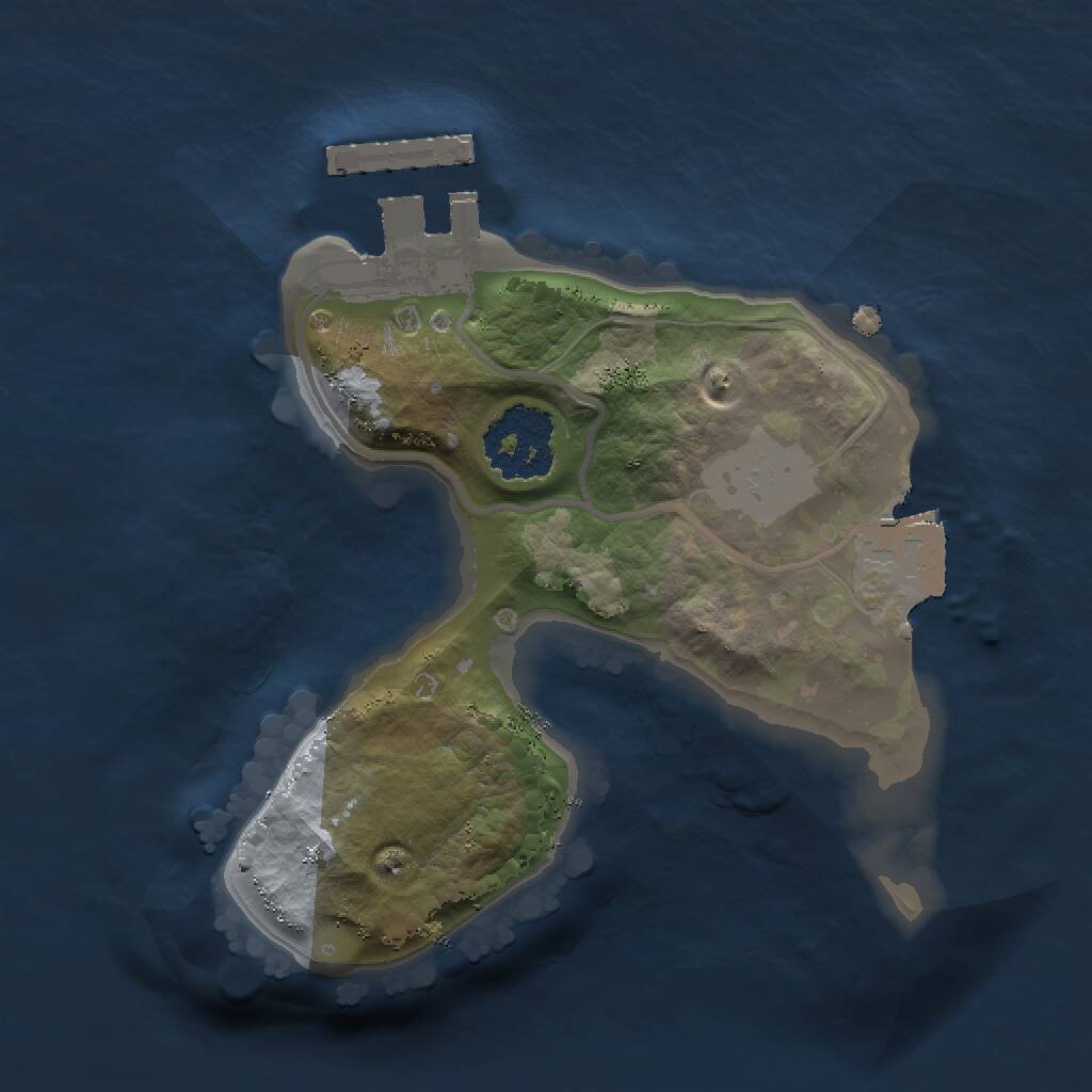 Rust Map: Procedural Map, Size: 1500, Seed: 123654, 2 Monuments