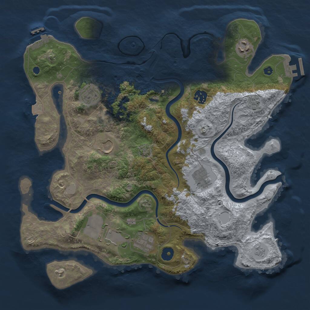 Rust Map: Procedural Map, Size: 3550, Seed: 552236, 14 Monuments