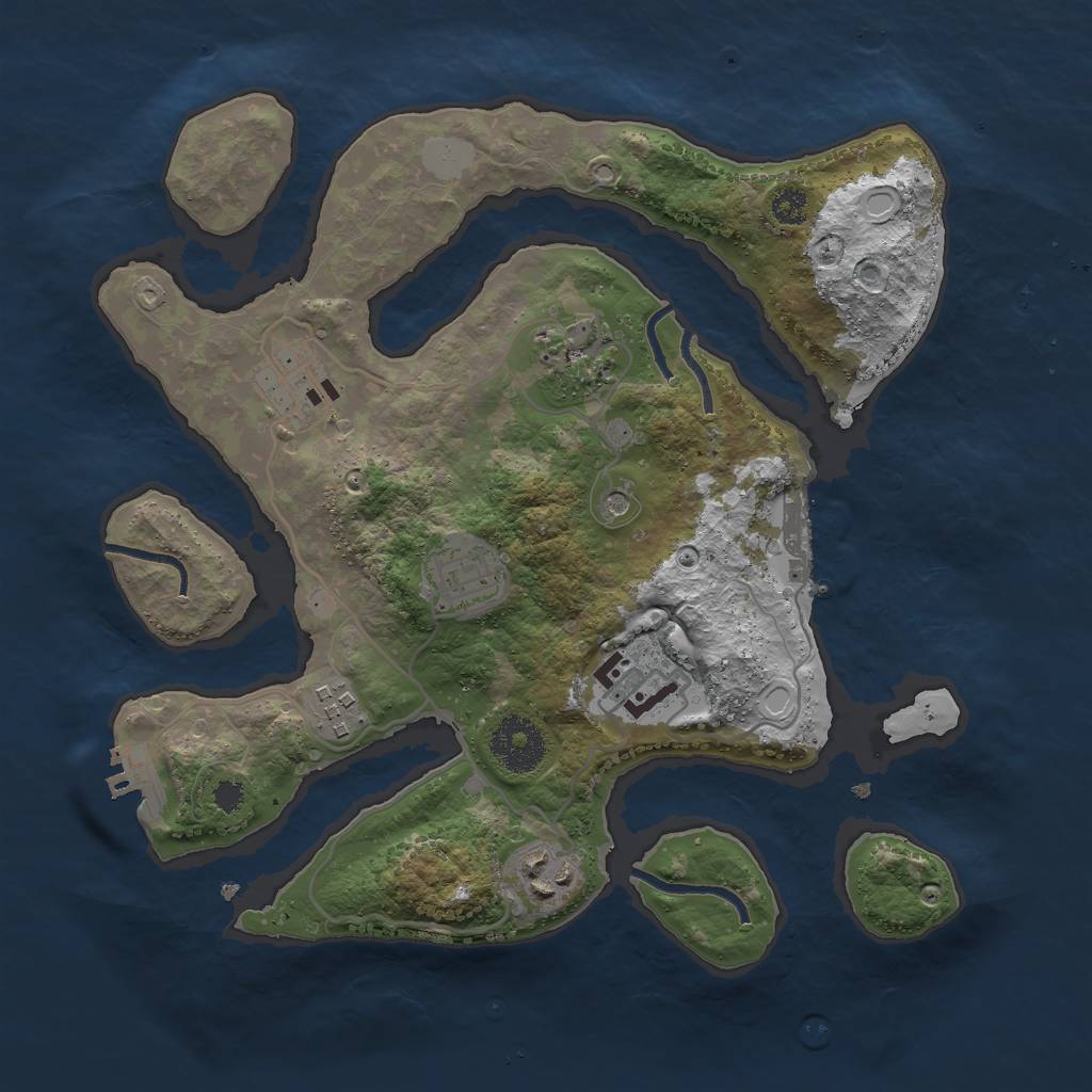 Rust Map: Procedural Map, Size: 3000, Seed: 24452, 14 Monuments