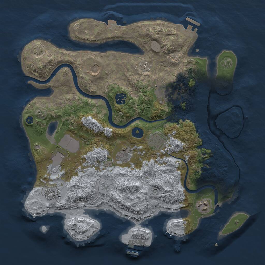 Rust Map: Procedural Map, Size: 3500, Seed: 28635503, 15 Monuments