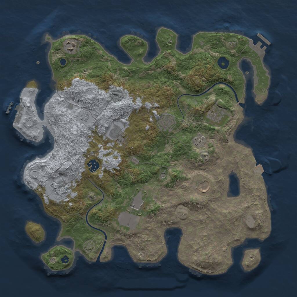 Rust Map: Procedural Map, Size: 3800, Seed: 210540356, 15 Monuments