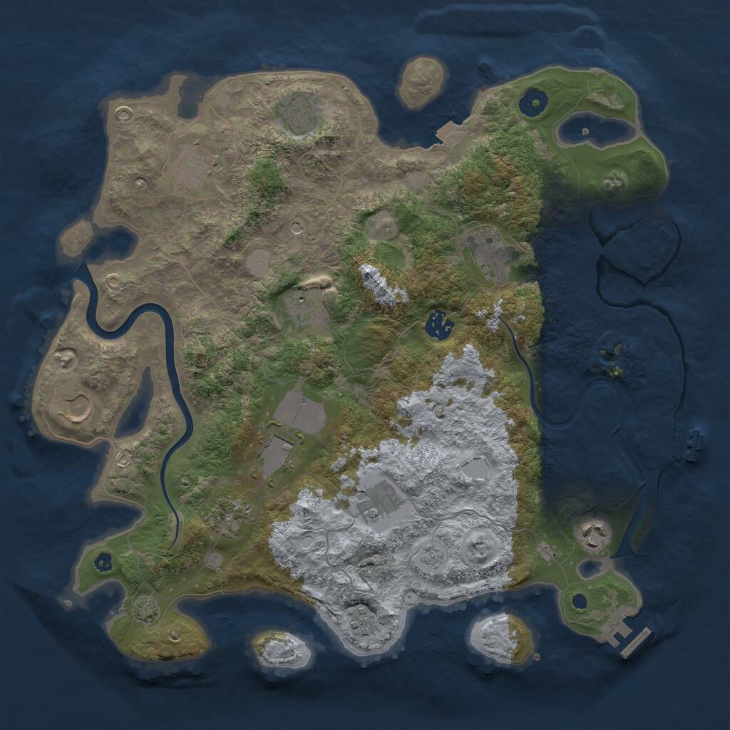 Rust Map: Procedural Map, Size: 3900, Seed: 30580, 17 Monuments