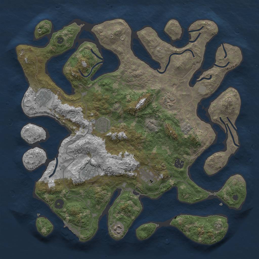 Rust Map: Procedural Map, Size: 4000, Seed: 77624251, 15 Monuments