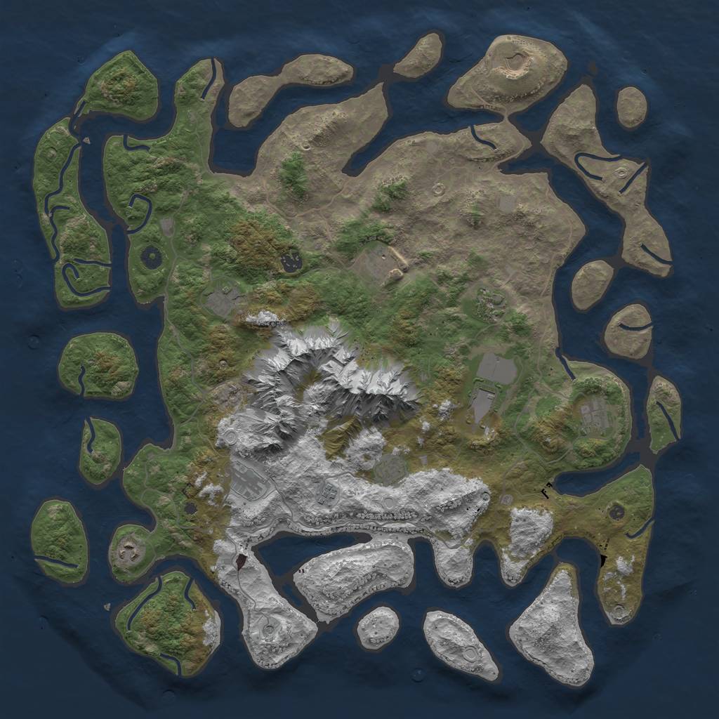 Rust Map: Procedural Map, Size: 5000, Seed: 9265291, 17 Monuments