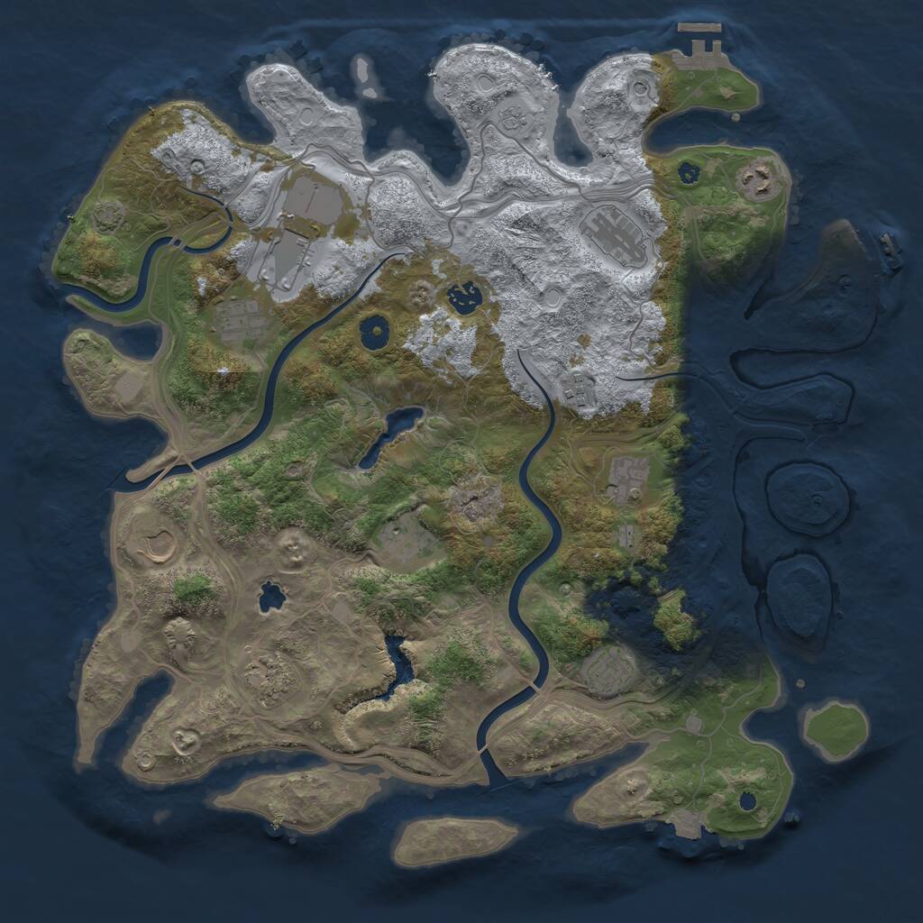 Rust Map: Procedural Map, Size: 4250, Seed: 4258898, 17 Monuments