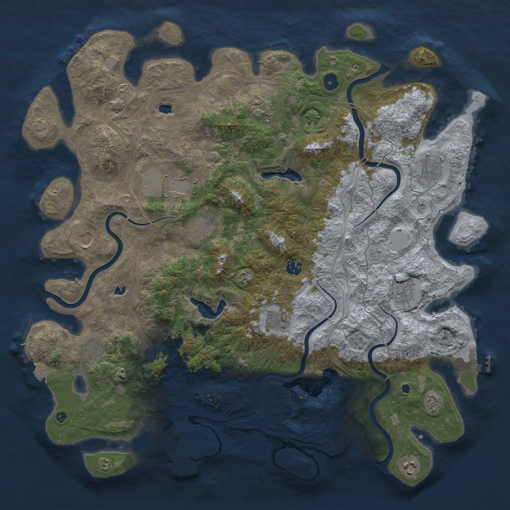 Rust Map: Procedural Map, Size: 4800, Seed: 696969, 17 Monuments