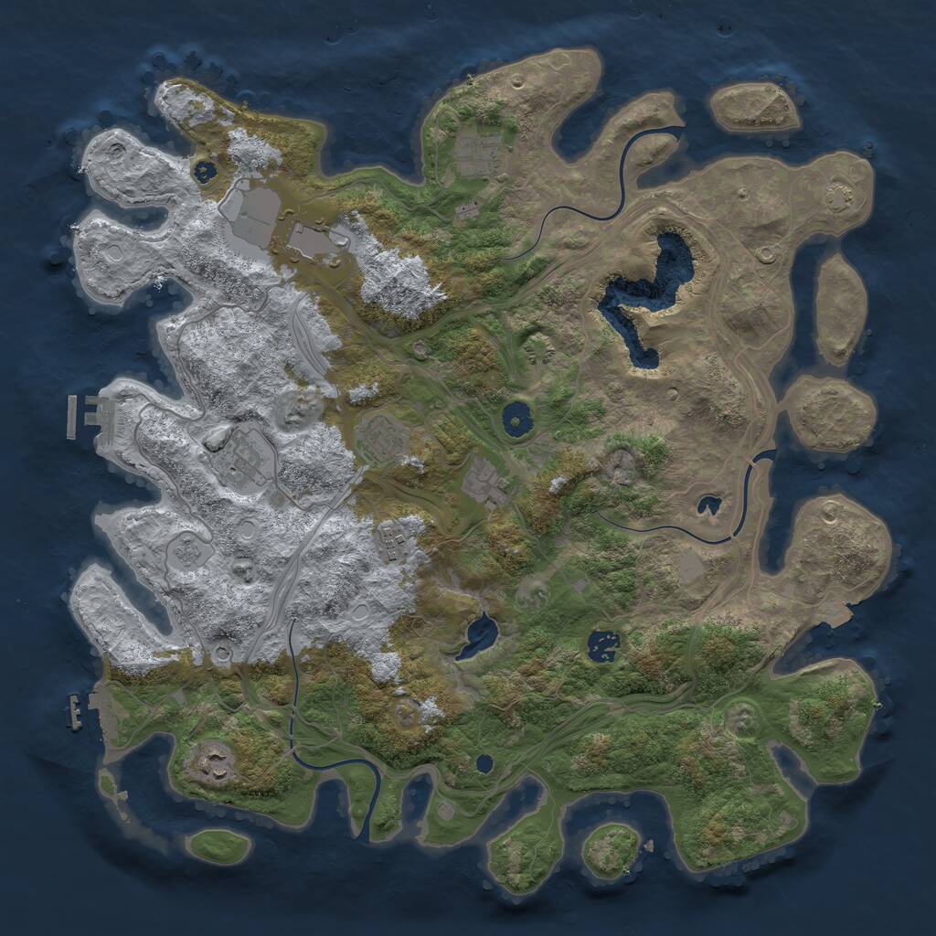 Rust Map: Procedural Map, Size: 4250, Seed: 3917456, 14 Monuments