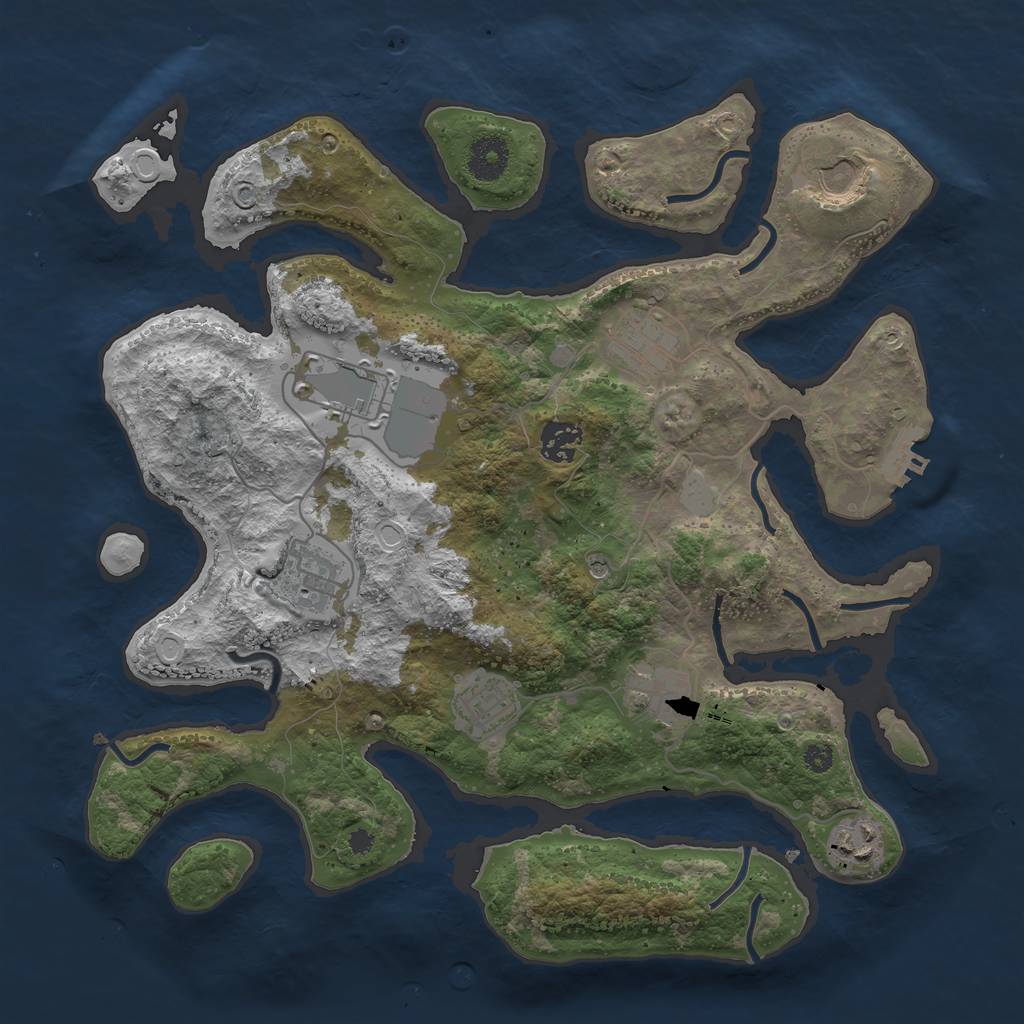 Rust Map: Procedural Map, Size: 3550, Seed: 574732, 15 Monuments