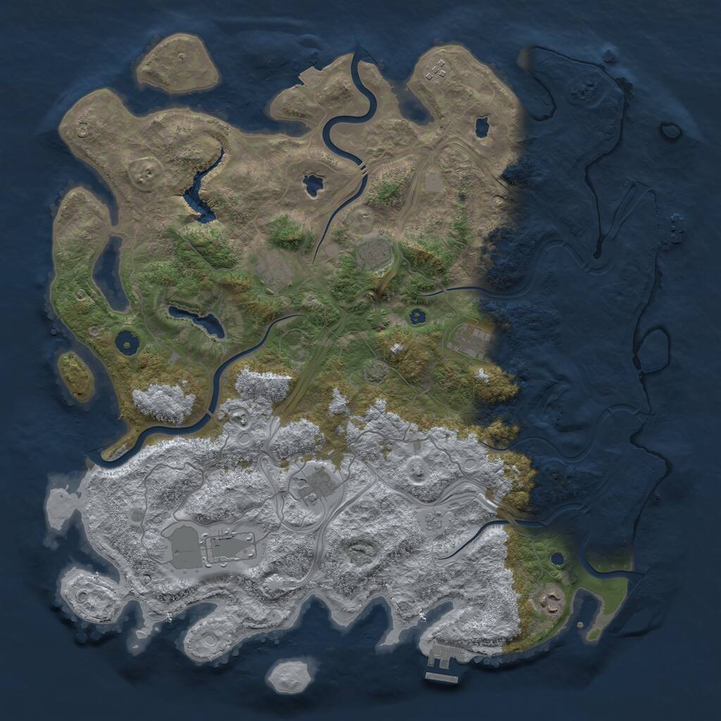 Rust Map: Procedural Map, Size: 4500, Seed: 23041975, 13 Monuments