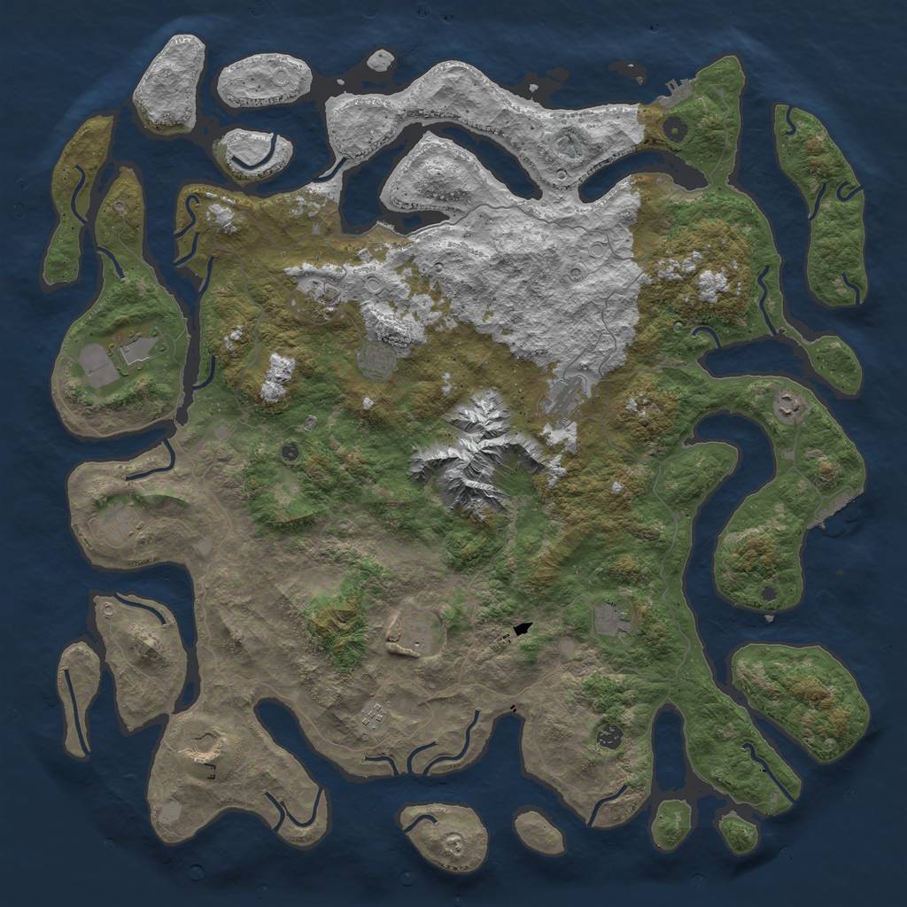 Rust Map: Procedural Map, Size: 5500, Seed: 222485856, 19 Monuments