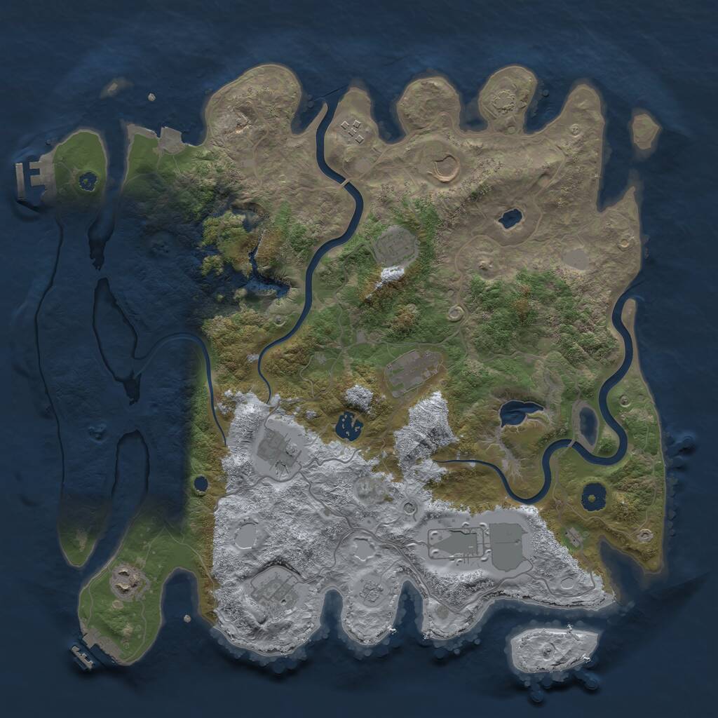 Rust Map: Procedural Map, Size: 4000, Seed: 32871954, 15 Monuments