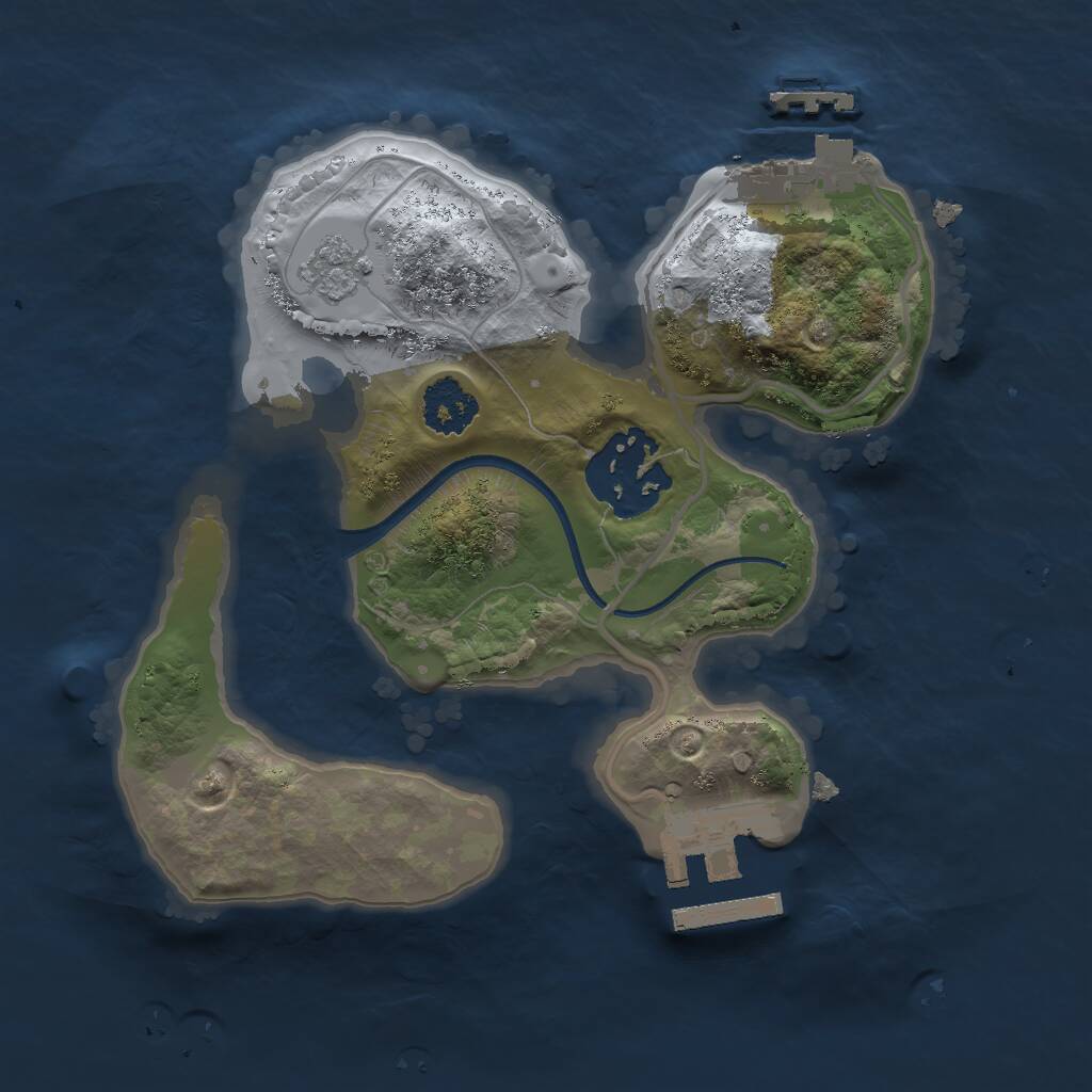 Rust Map: Procedural Map, Size: 2000, Seed: 14335609, 5 Monuments