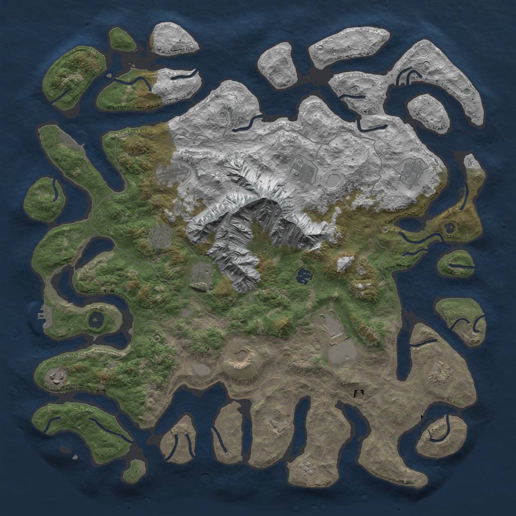 Rust Map: Procedural Map, Size: 5000, Seed: 4362325, 19 Monuments